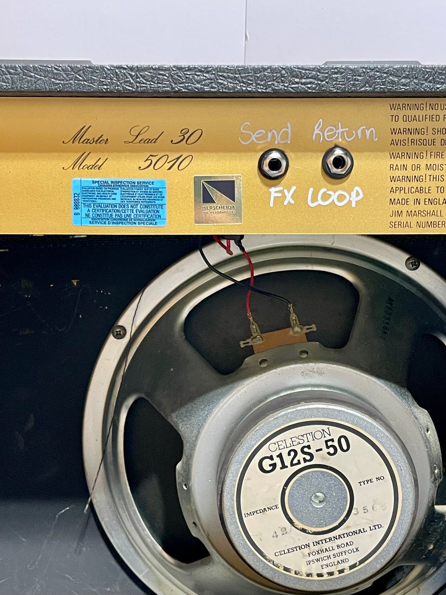 1989 Marshall Model 5010 Master Lead Combo with Effects Loop Mod.